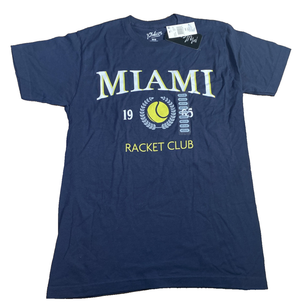 Philcos Miami Racket Club Tee Womens Medium M Crewneck Graphic NWT $44 Tennis